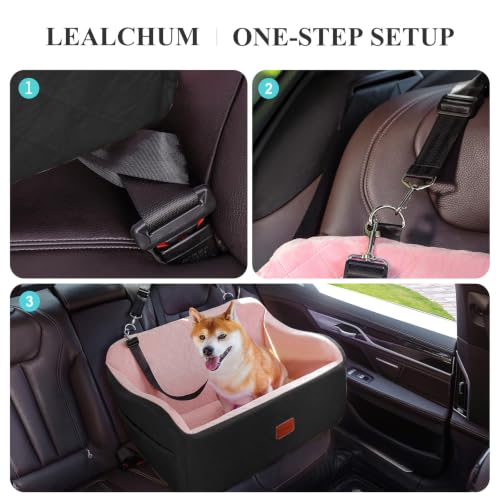 Dog Car Seat for Medium (Black/Pink / Large)