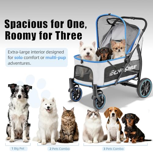 Dog Stroller for Large Dogs (Blue)