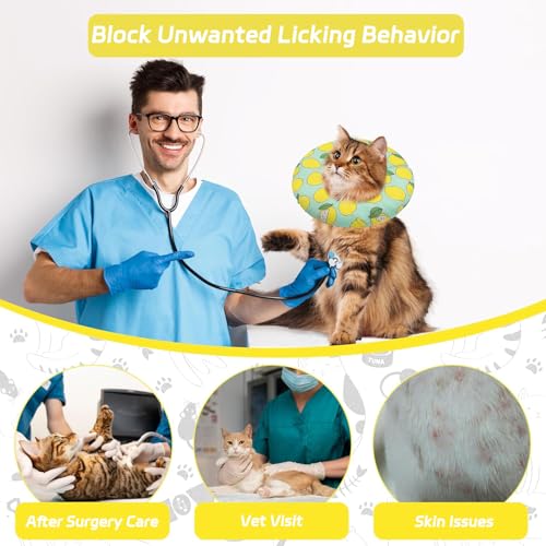Cat Cone Collar Soft (Green Lemon / Medium)