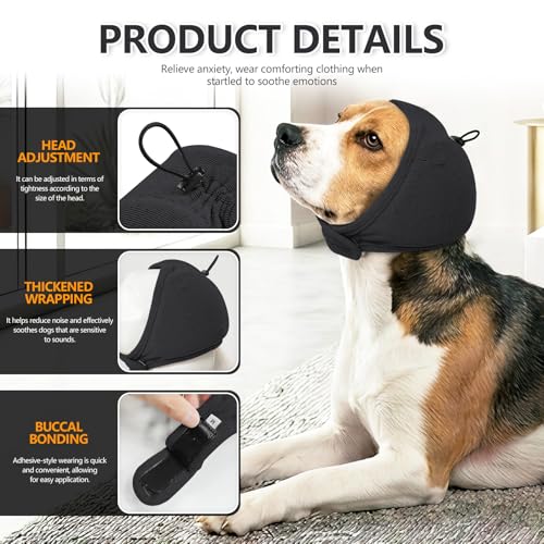 Colourdog Noise Reduction Ear Cover for Dogs M (Black / Medium)