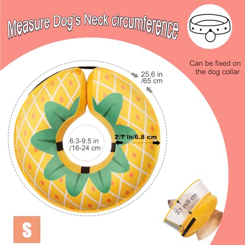 Inflatable Dog Cone Collar for Large Medium Small Dogs (Pineapple / Small)