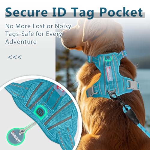 No Pull Dog Harness for Medium Sized Dogs (Medium(Chest:22.5-28") / Aqua-Oxford)