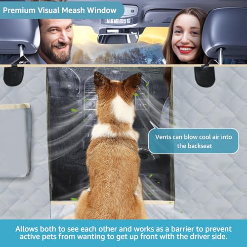 Dog Car Seat Covers for Back Seat with 2 Seat Belts (Standard / Gray)
