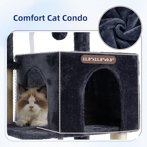Cat Tree Cat Tower for Indoor Cats (43.3 inches / Smoky gray)
