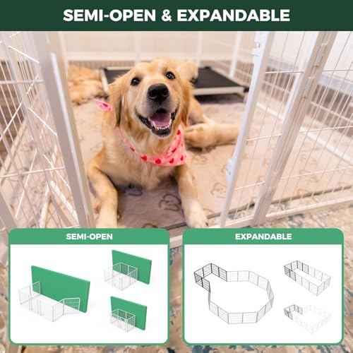 Homeplus Indoor Dog Playpen (White / 24"H)