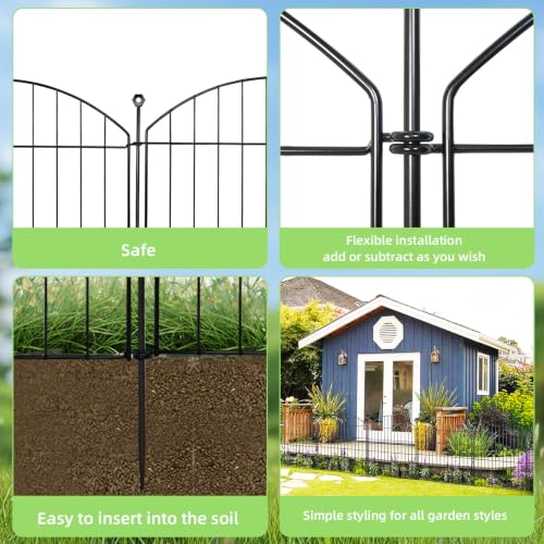 Decorative Garden Fence (Black / 32 in(H))