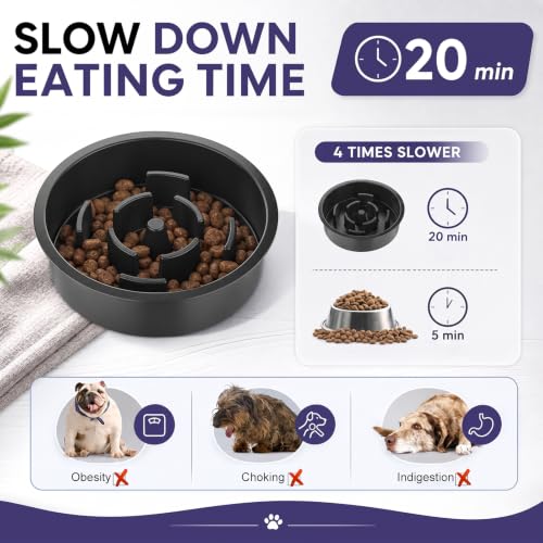 Elevated Dog Bowls Large Breed Raised Dogs Bowl Stand Large (A-Black)