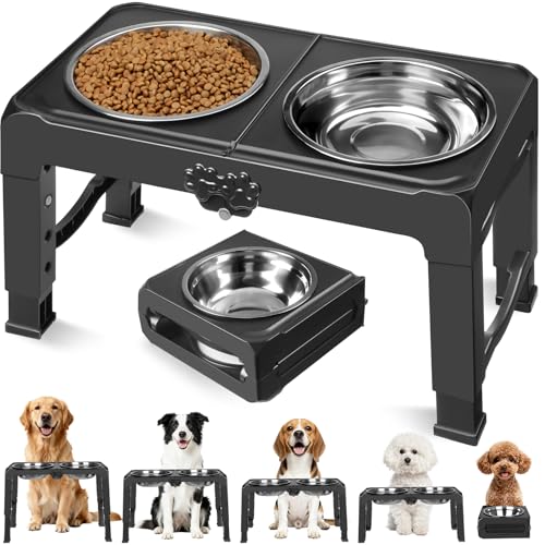 Elevated Dog Bowls (Black / 7.1" for Medium Dogs)
