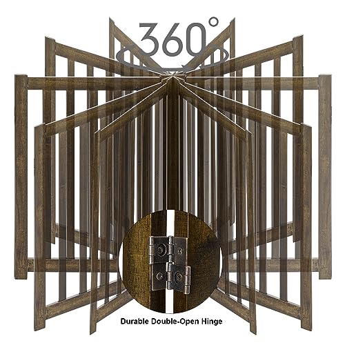 Wooden Free Standing Dog Gate 120" W x 24" H (Walnut / 120"W x 24"H)