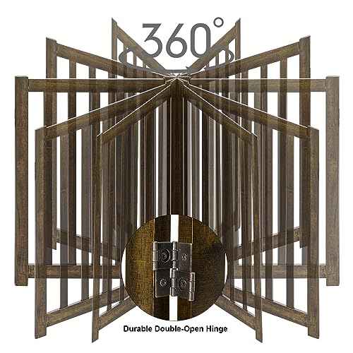 Wooden Free Standing Dog Gate 60" W x 24" H (Walnut / 60"W x 24"H)