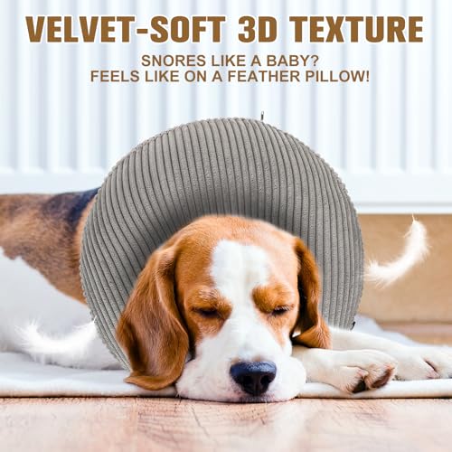 Inflatable Dog Cone Collar (Grey / New M(Neck: 13"-15" | Diameter: 12.5"))