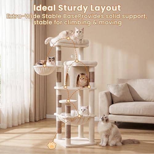 Cat Tree 56" Multi (56 inch / Beige)