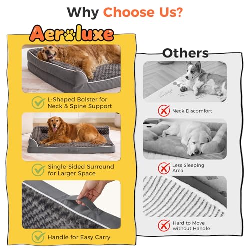 XXL Orthopedic Dog Bed (48.0"L x 35.0"W x 7.5"Th / Dark Grey)