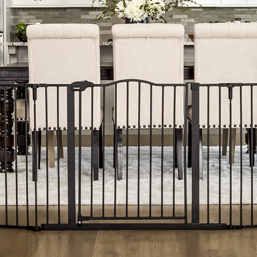 Safety 56" 74.5" Super Wide Configurable Baby Gate (74.5" W x 28" H / Black)