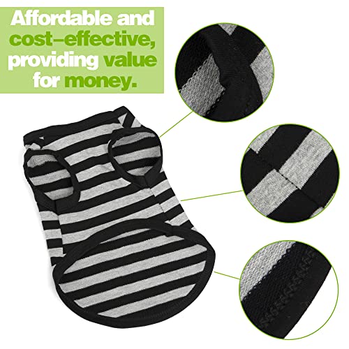 3 Pieces Dog Striped Shirt Red Green Black Color Cotton Sleeveless Puppy Pet Shirts Breathable Apparel Tank Top Colorful Puppy Sweatshirt Clothes for Small Medium Dogs 2XL (2XL-(26~38lb) | Chest(~25.5") / Red Green Black)