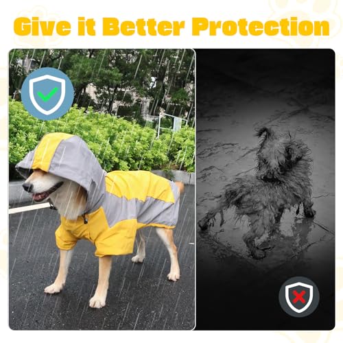 Dog Raincoat Water Resistant (Yellow / Small)