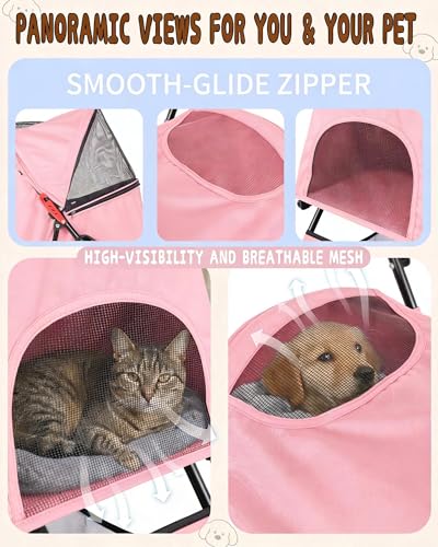 Pet Stroller for Small Dogs Cats (PINK)