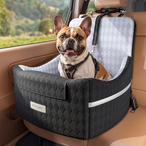 Elevated Dog Car Seat Booster for Small (Grey)