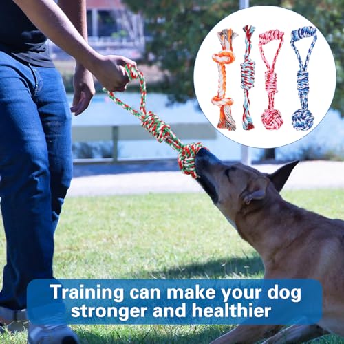 30 Pcs Rope Dog Toys for Aggressive Chewers Heavy Duty Dog Chew Toys for Medium Large Dog Cotton Dog Toys War Dog Toy for Teeth Cleaning