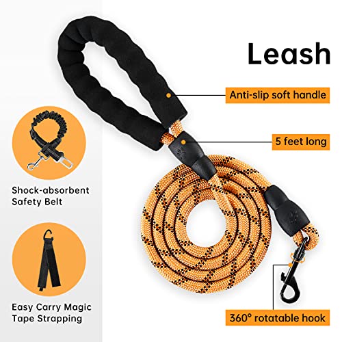 No Pull Dog Harness for Large Dogs (Orange / X-Large)