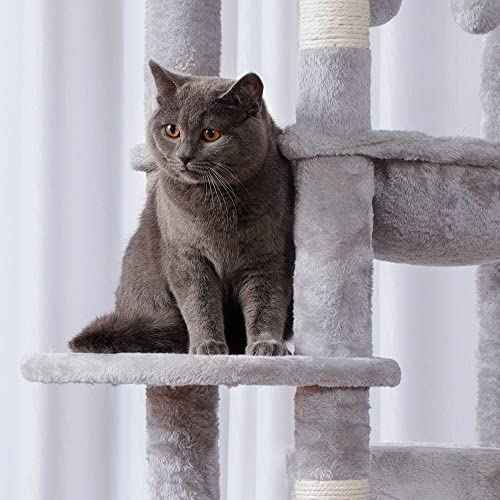 Cat Tree for Large Cats 20 lbs (Light Gray / 69 inch)