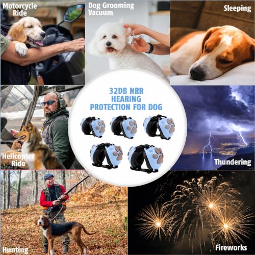 Dog Ear Muffs Noise Protection (Light Blue-gray / X-Small)