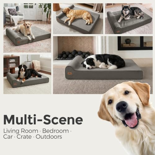 Orthopedic Dog Beds for Large Dogs (X-large / Dark Grey)