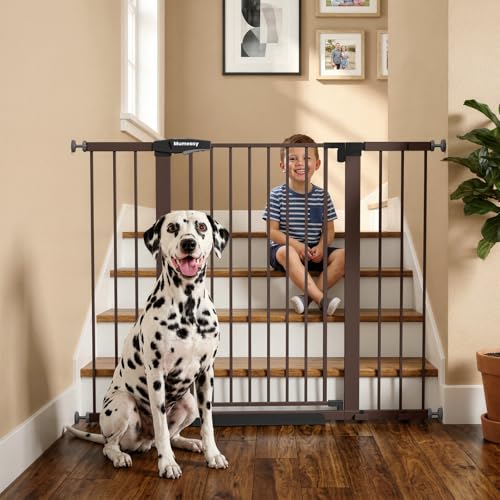 29.7 48" Baby Gate for Stairs (Brown / 29.7-48"W x 30"H)