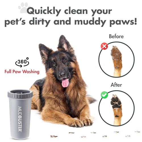 MudBuster Portable Dog Paw Cleaner (Light Gray / Large)