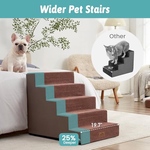 Dog Stairs for Small Dogs (Brown / 19.7x29.5x23.6 inch)