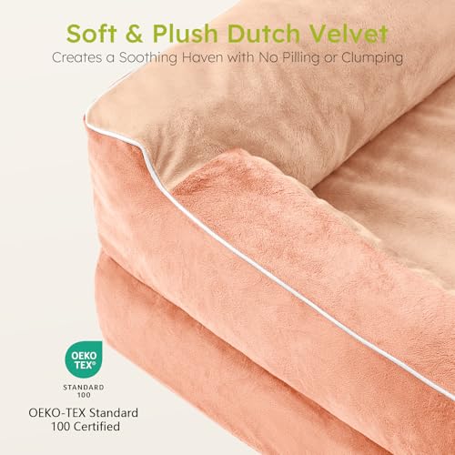 Dog Beds for Large Dogs (Peack Pink / Large(36"L x 27"W x8.5"Th))