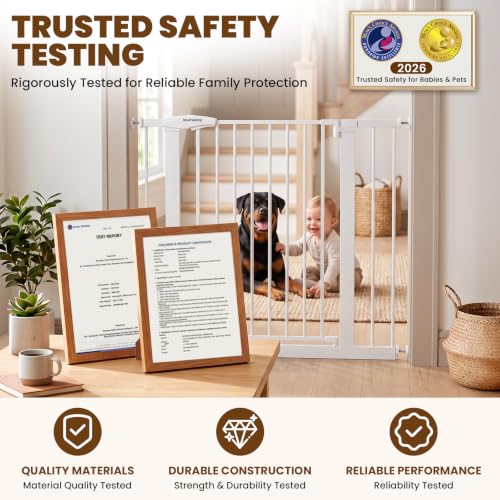36" Extra Tall Dog Gate (White / 29.7-40"W x 36"H)