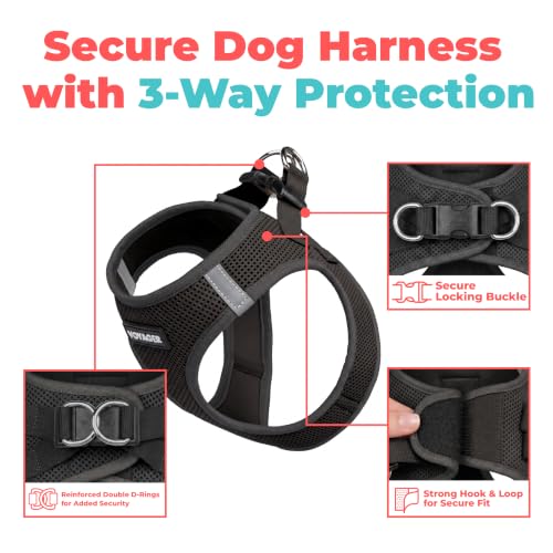 Voyager Step in Air Dog Vest Harness (Black / XXXS (Chest: 11 - 12"))