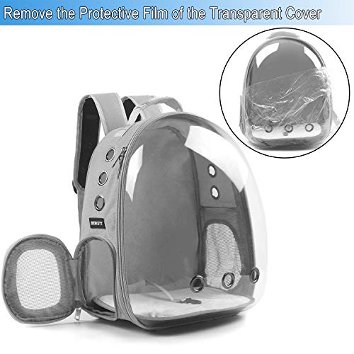 Cat Backpack Carrier Breathable Pet Travel Bag for Cats Dogs Bunny (GREY / 13.9"L x 9.8"W x 16.5"H)