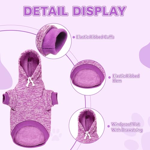 Dog Sweaters for Large Dogs Dog Hoodie Fleece Sweater Soft Clothes Sweatshirt with Pocket Hoodie for Large Dogs (XX-Large / Purple)