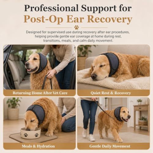 Dog Ear Wrap for Dogs (Charcoal Gray / Medium)