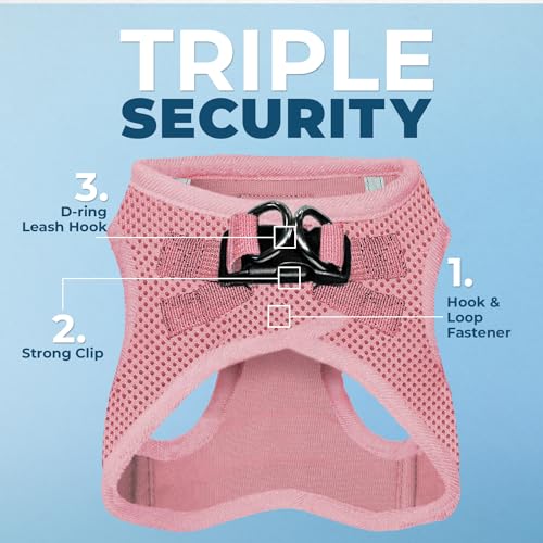 Voyager Step in Air All Weather Mesh Harness and Reflective Dog 5ft Leash Combo with Neoprene Handle (Harness Leash Set (Pink) / XXS (Chest: 12 - 13.5"))