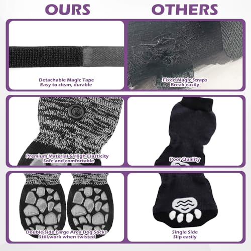 Anti Slip Dog Socks to Prevent Licking Paws for Hot Pavement (Sage gray / X-Small)