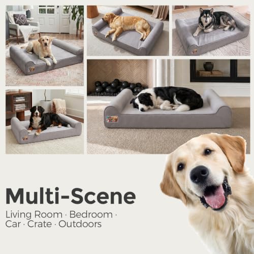 Orthopedic Dog Beds for Extra Large Dogs (XX-Large / Style C-Grey)