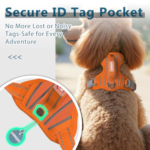 No Pull Dog Harness for Small Sized Dogs (X-Small(Chest:15.5-19.5”) / Orange)