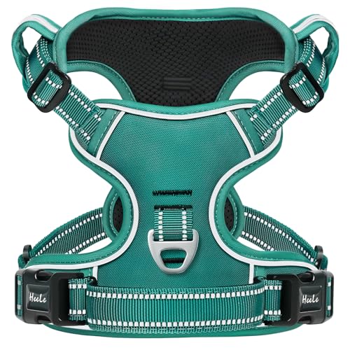 Dog Harness for Large Dogs No Pull Dog Vest Harness for Large Dog with Soft Padded Handle Reflective for Outdoor Training (L / Grass Green)