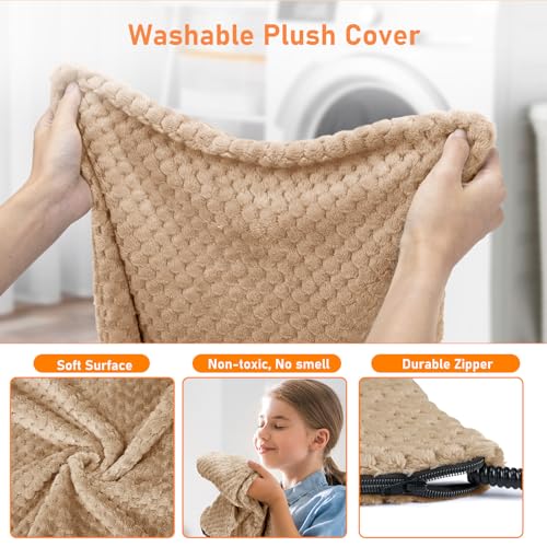 Heated Dog Bed (M: 28" x 20" / Brown)