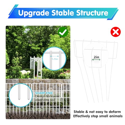 26 Panels No Dig Fence (White / 26 Panels, 28ft(L) x 17in(H))