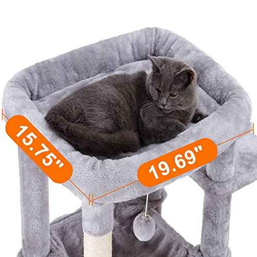 Cat Tree for Large Cats 20 lbs (Light Gray / 69 inch)