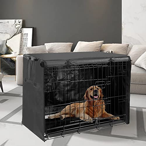 Dog Kennel Cover 24 Inch Waterproof 600D Oxford with 1 (24.0"L x 18.0"W x 19.0"H / Black Cover(only Cover))