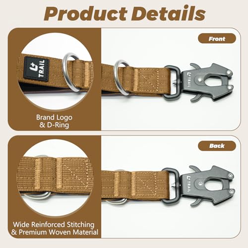 14 Inch Traffic Dog Leash with Padded Handle (Khaki)