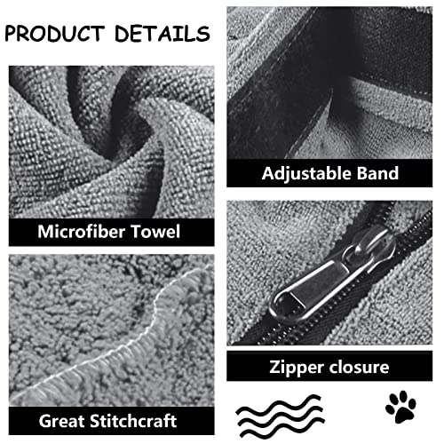 Premium Microfiber Dog Drying Bag (Medium / Gray)