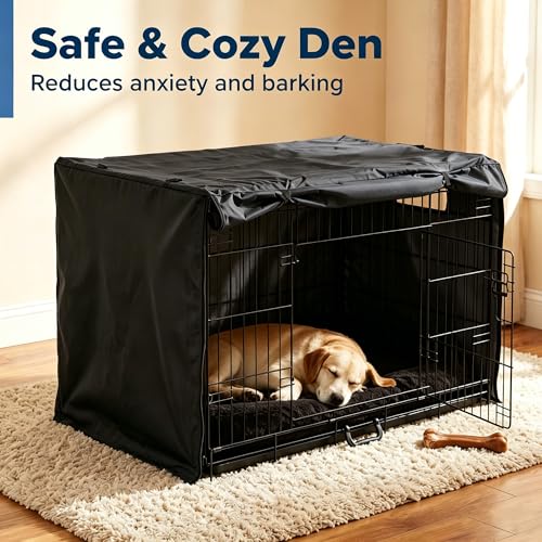 Dog Crate Cover Heavy Duty Polyester (Black / XXL (54.0"L x 37.0"W x 45.0"H))