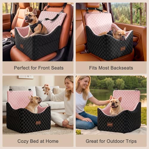 Elevated Dog Car Seat for Small (Medium / Pink)