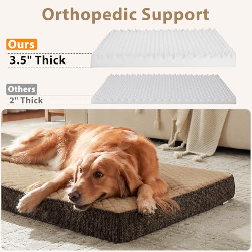 Orthopedic Dog Bed for Large Dogs (L(35"x22") / Brown)